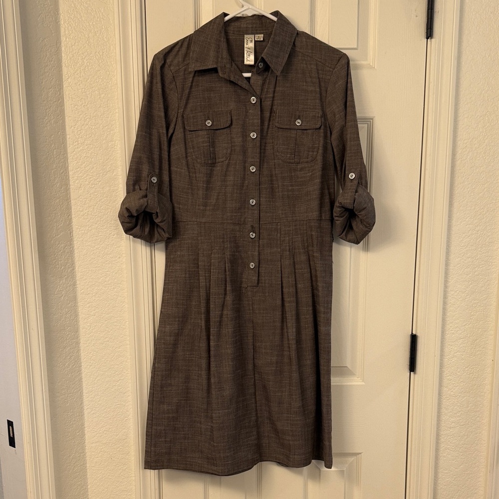 Emma & Michele Brown Long Sleeve Dress
